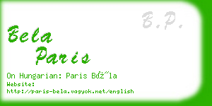 bela paris business card